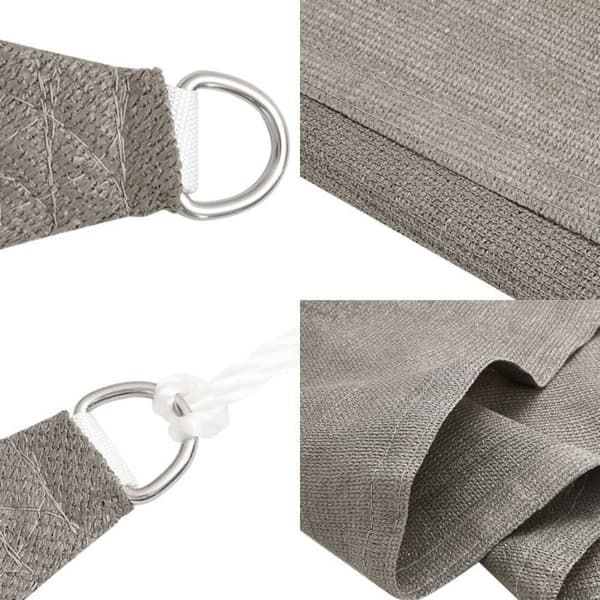 Solskenabduktion 160 g m² triangulär ljusgrå 5x5x6 m PEHD