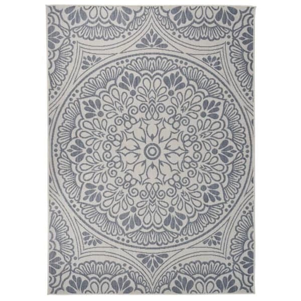 vidaXL Flatweave Outdoor Matta 200x280 cm Blått mönster