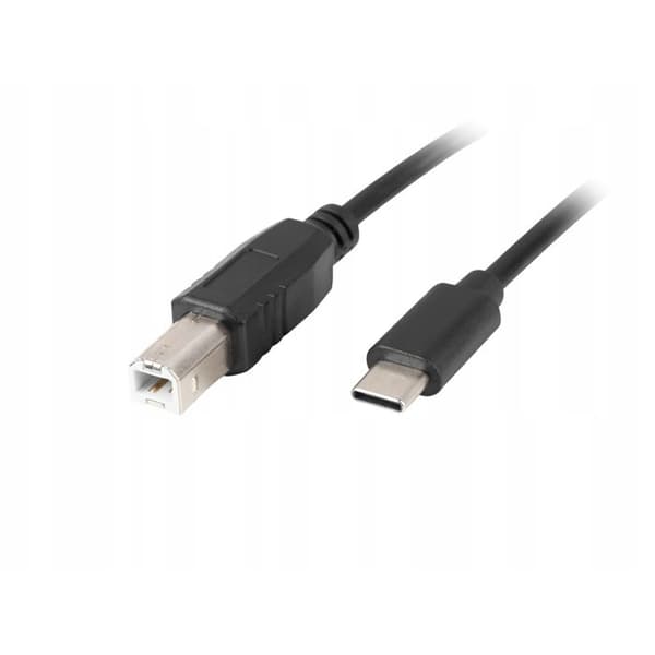 USB-kabel - LANBERG - USB-C till USB-B - 2.0 - 3M - Svart
