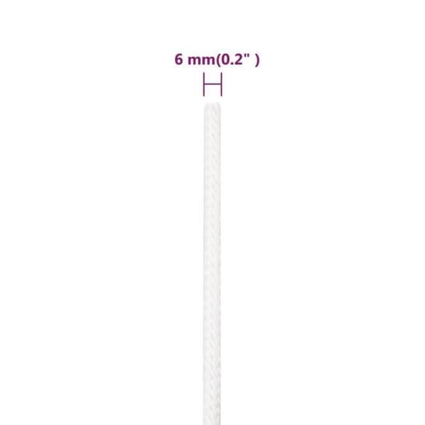 152551 vidaXL Båtline Vit komplett 6 mm 100 m Polypropen
