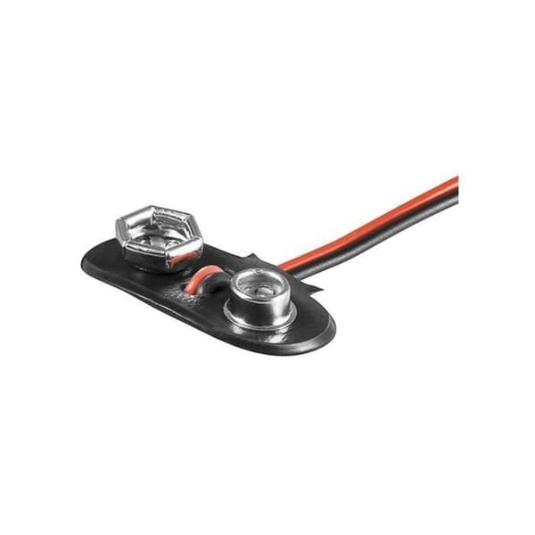 Stöd 1x 9V Blockbatteri Svart med Förlorad Kabel