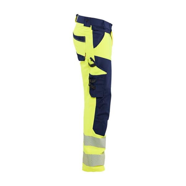Blaklader Stretch 4D högsynlighet byxor - fluorescerande gul/marin