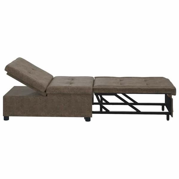 Mörkgrå bäddsoffa 67 x 194 x 38 cm Syntetmocka