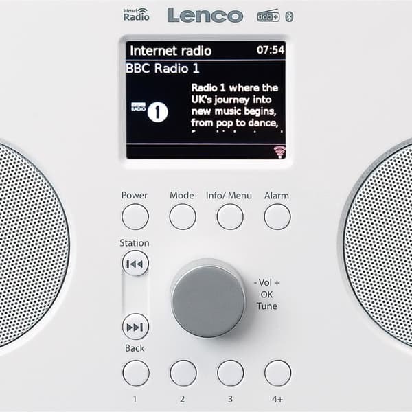 Lenco PIR-645WH - Internetradio / DAB+ / FM med Bluetooth® - Vit