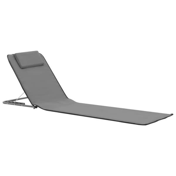 Set med 2 vikbara strandmattor - Grå - 160 x 53 x 47 cm