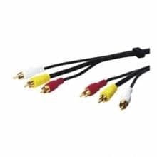 Audio-videokabel 3xRca hane-hane guldpläterad, 1,5m