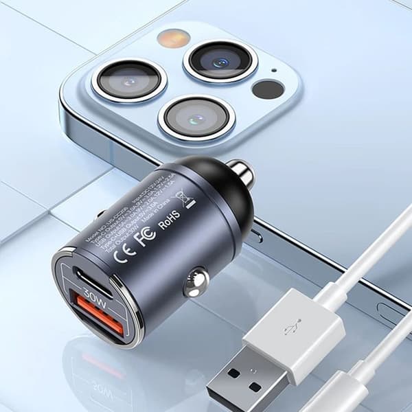 USB-laddare - Usams - C38 - Typ-C - Snabbladdning - 30 W för bil