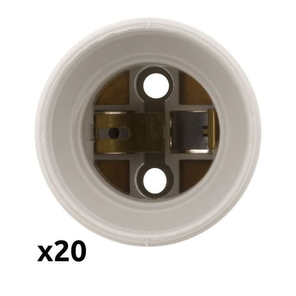Paket med 20 st bygglampor E27 - Vit - Zenitech