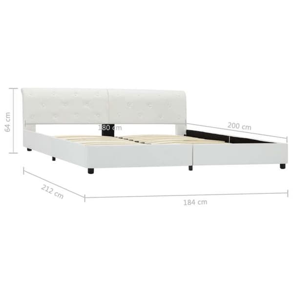 vidaXL Sängram Vit Konstläder 180 x 200 cm 284875
