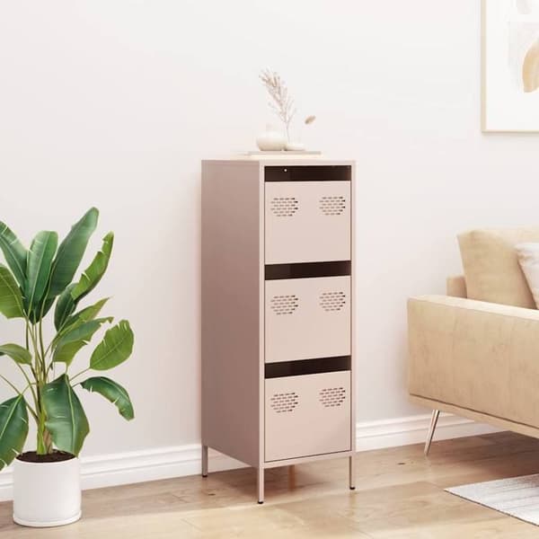 vidaXL Buffé hög rosa 39x35x103,5 cm stål 851401