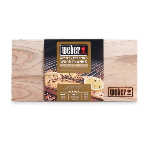 Rökbräda i cederträ - WEBER - Set med 2 - Perfekt för parfymer - Brun