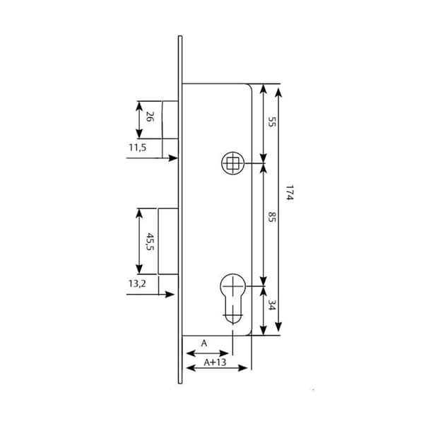 Lås - pipa - cylinder - Tesa lås - 4210253AI
