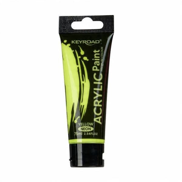 Keyroad akrylfärg, neón, 75 ml tube, gul