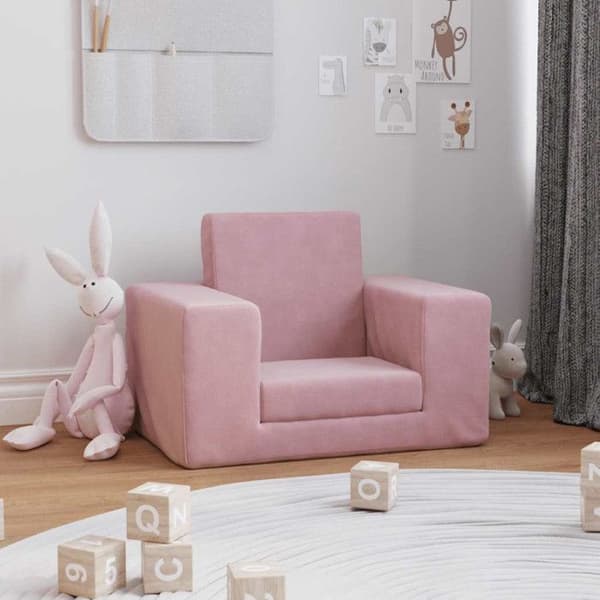 Soffa säng för barn Rosa Plysch mjuk