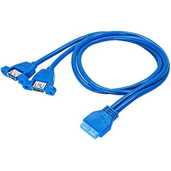 Kabeladapter - AKYGA - AK-CA-62 - 2 USB A 3.0-portar - 19 stift - 65 cm