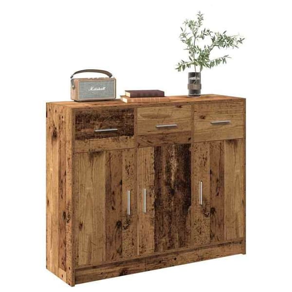vidaXL Buffé gammalt trä 91x28x75 cm ingenjörsträ 855894