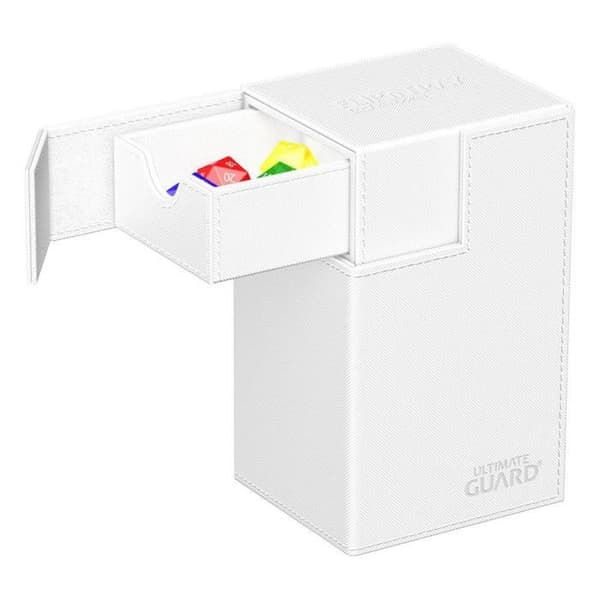 Deck Box - ULTIMATE GUARD - Flip'n'Tray 80+ - Monokrom Vit - Xenoskin - Spelaccessoar