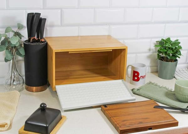Brödbehållare - CHLEBAK - 4251 - Bambuträ - Stål - Modern design