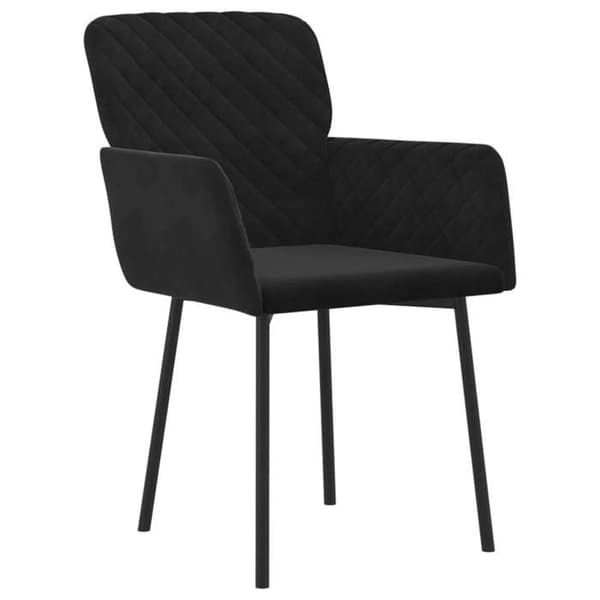 vidaXL Matstolar set om 2 Svart Sammet 344785