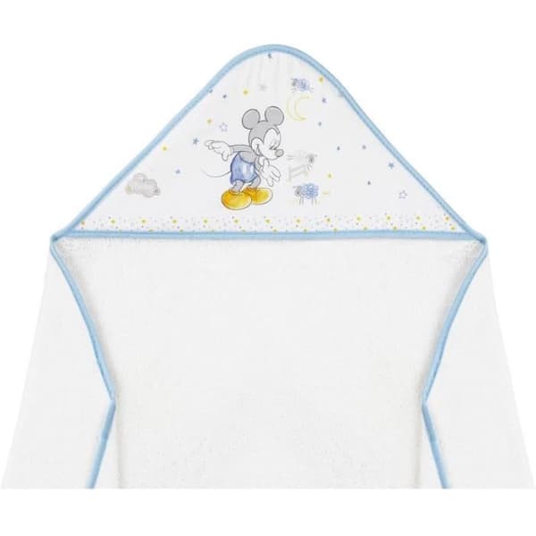 Disney Mickey Mouse junior badkappa 100 cm bomull vit/blå