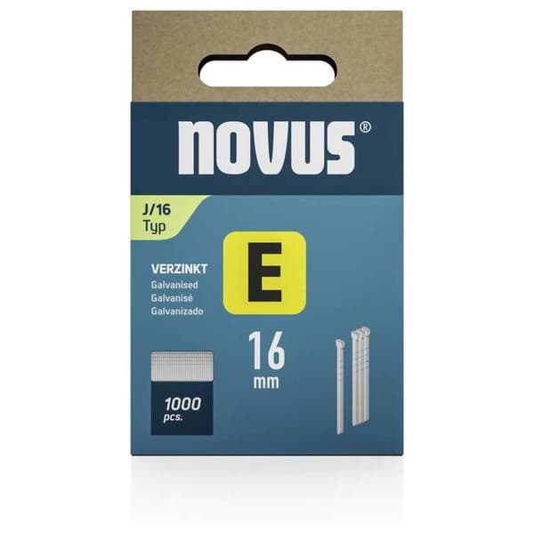 Novus Tools 044-0089 Klammrar för häftapparat Typ J Längd 16 mm 1000 st.