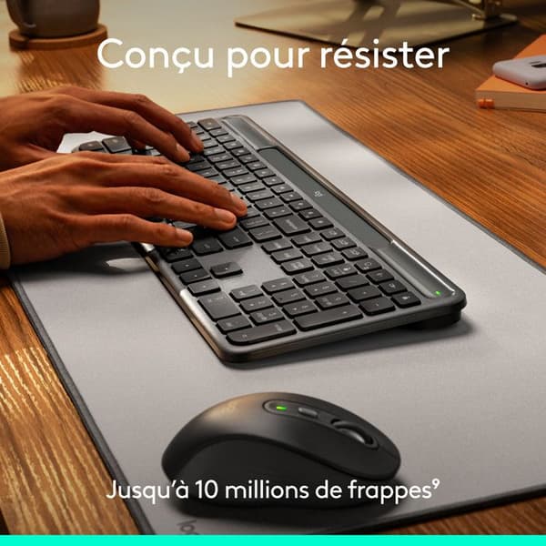 Logitech trådlöst Bluetooth-tangentbord Azerty Signature Slim Solar+ Grafit