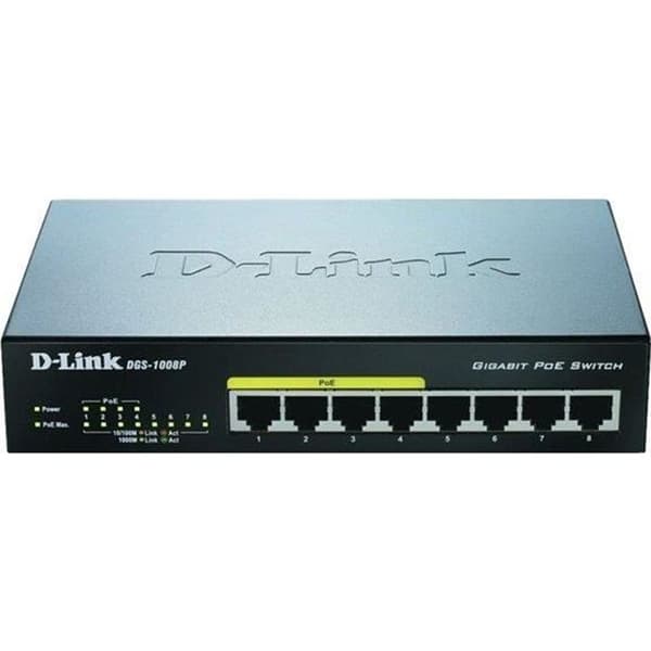 D-Link DGS-1008P - Gigabit-switch 8 portar