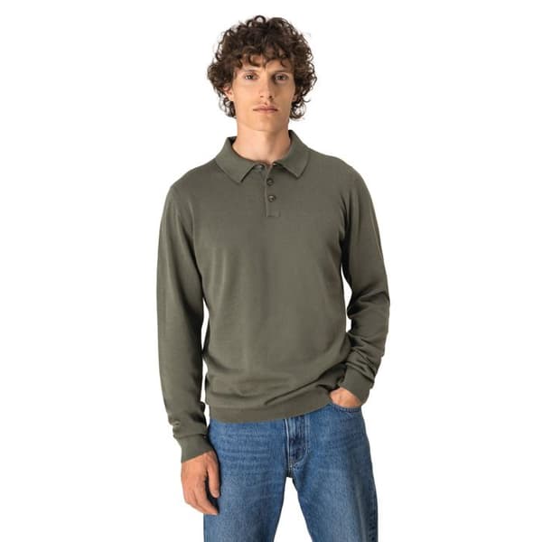 Långärmad polo Spasso - ekologisk khaki