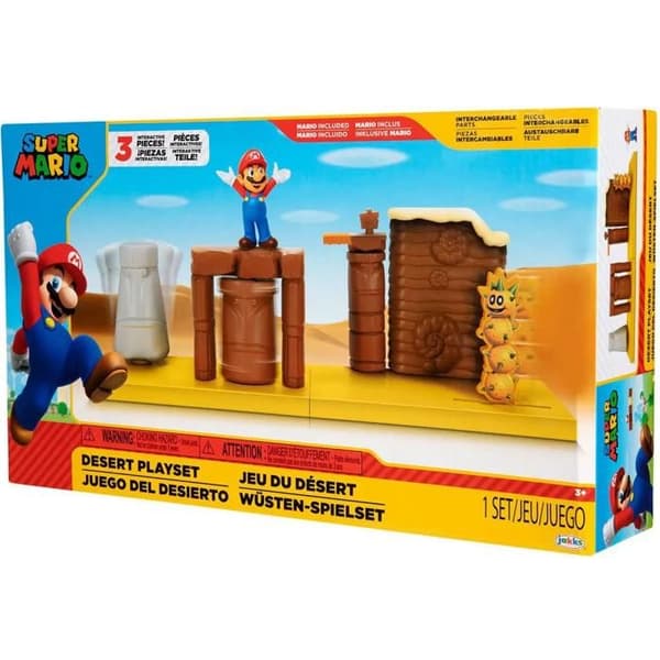 Playset Mario - Super Mario - Öken Tema - Storlek 6cm