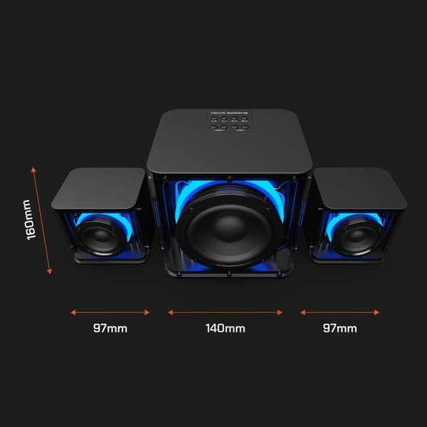 Gaminghögtalare - NOVA GAMING - Serpentis - LED RGB - Svart