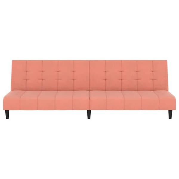 vidaXL 2-sits bäddsoffa Sammetsrosa 375767