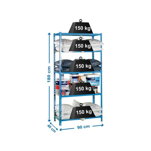KIT MADERCLICK 5-400 BLÅ-TRÄ, 1800x900x400mm, Simonrack
