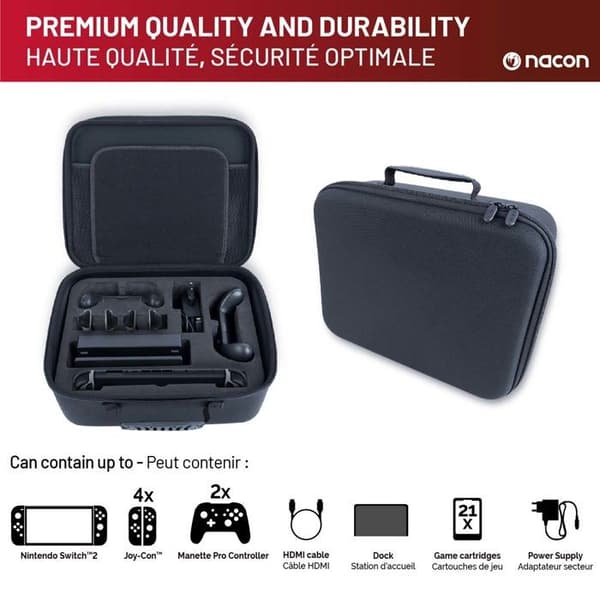 Transportfodral - Nacon - Switch 2 - XL - Kompatibel med Switch och Switch OLED - Rep-resistant