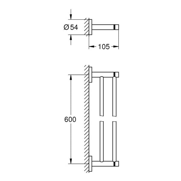 GROHE Essentials dubbel handduksstång, krom - 40802001