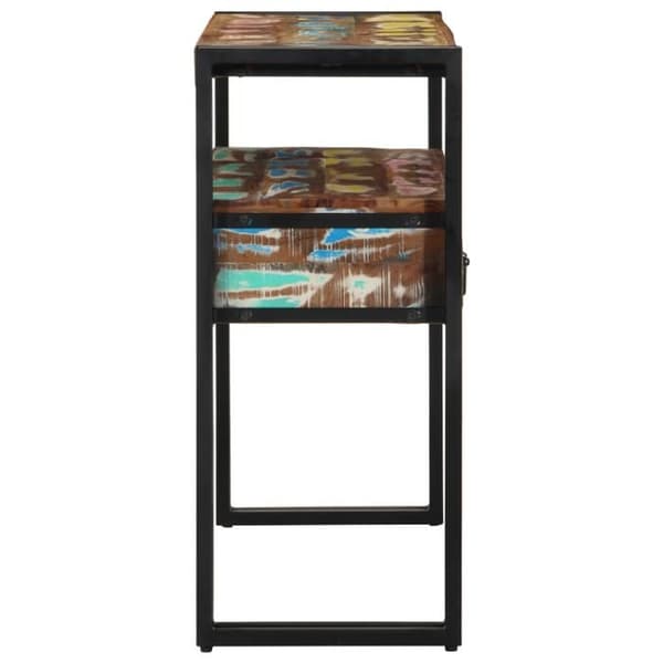Bordstable i multikolor 90x33x75 cm av återvunnet trä och metall