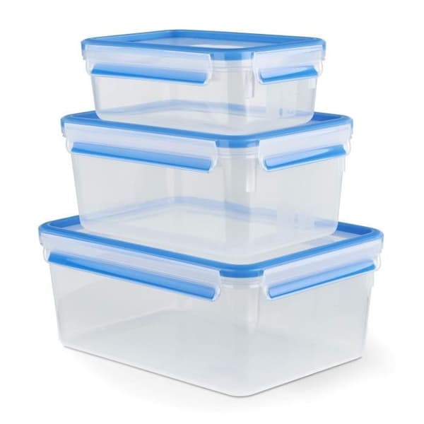 EMSA Set med 3 Clip&Close 3D-matbehållare - 1/2,3/3,7 L - Plast