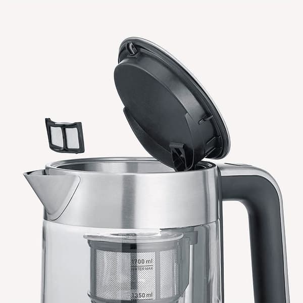 Glasvattenkokare Vatten och Te 1,7L - SEVERIN - WK3422 - Programmerbar, automatisk filterlyft, Timer, rostfritt stål, 3000W