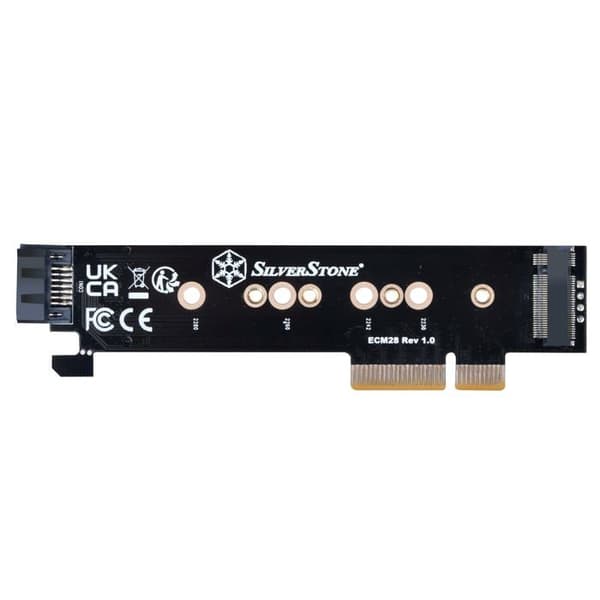 Kortkontroller - Silverstone Technology - M.2 - 2x interna M.2 - Svart - Lagringsoptimalisering