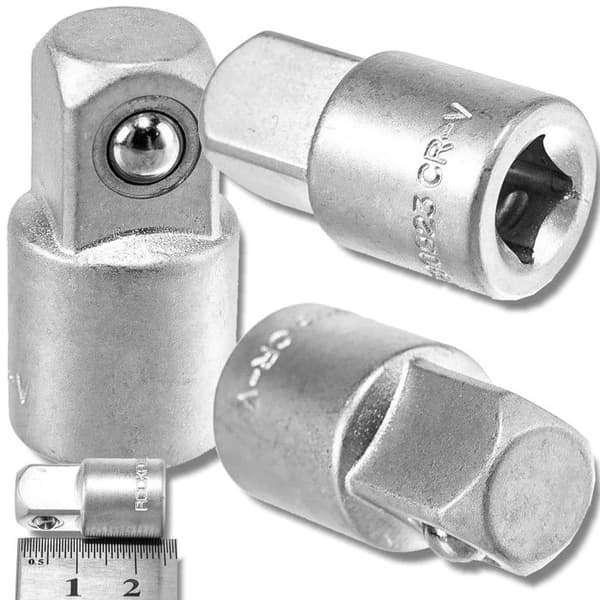 Impactadapter - Rockforce - 1/4"(F) x 3/8"(M) - Krom-vanadiumstål - Slagtålig