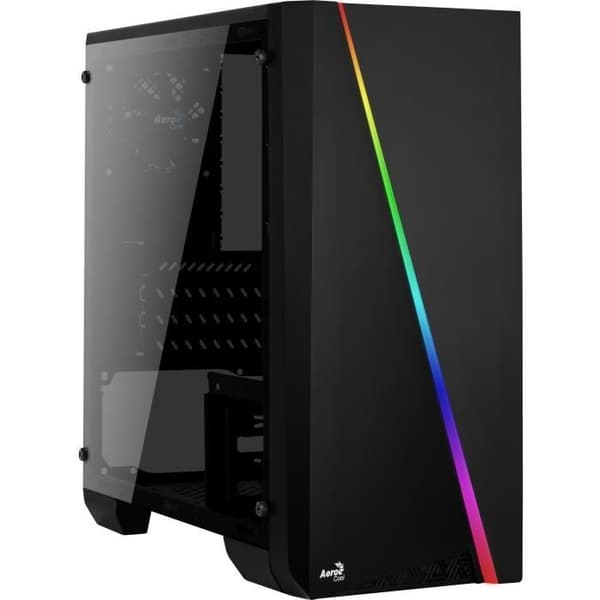 AEROCOOL Cyclon Mini PC CASE - RGB Mini Tower - Svart - Plexiglas - Micro ATX Format (ACCS-PV12012.11)