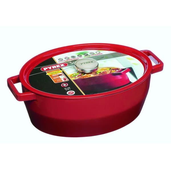 Oval cocotte - PYREX - Slow Cook - 33 cm - Röd