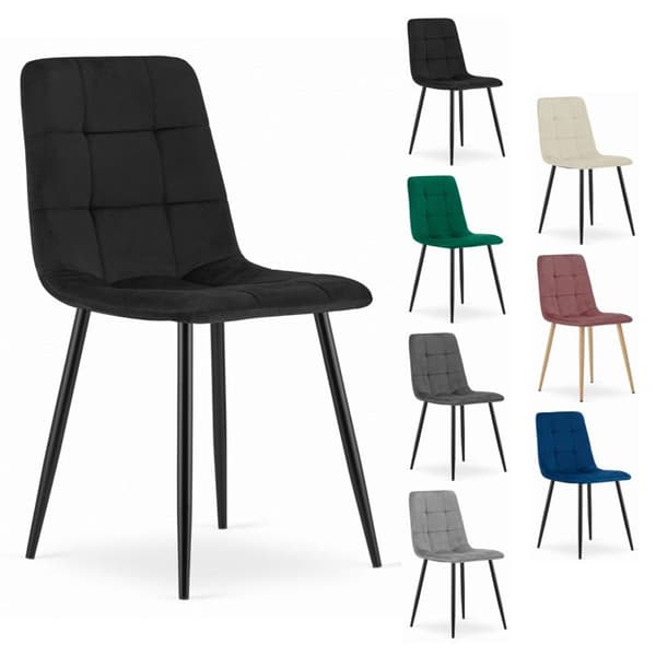 KOMODEE Stol CARA - svart sammet x 1 45x87x51 cm