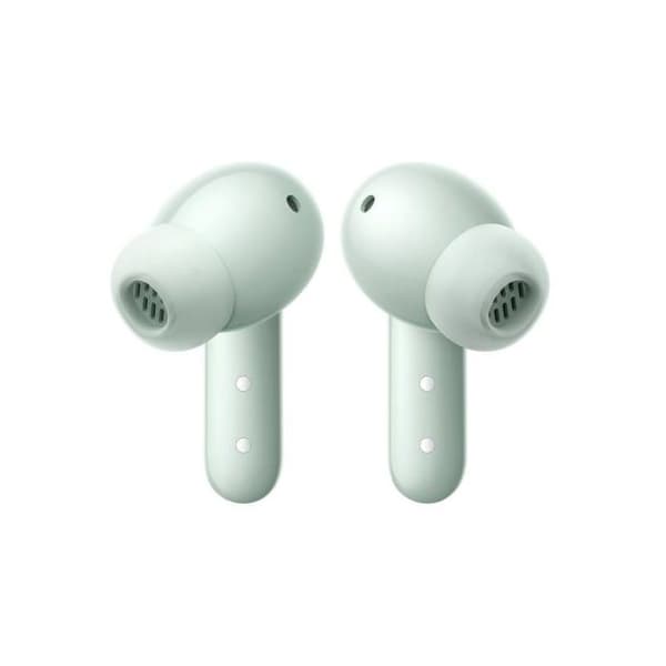 Inget CMF Buds 2 Bluetooth-hörlurar med avancerad brusreducering grön ljus.