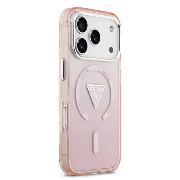 Coque Guess IML Gradient Triangle Logo MagSafe för iPhone 17 Pro - Rosa
