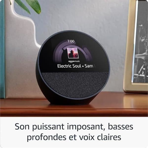 Smartradio - AMAZON - ECHO SPOT - Skärm 2,83" - Vit - Röstassistent Alexa
