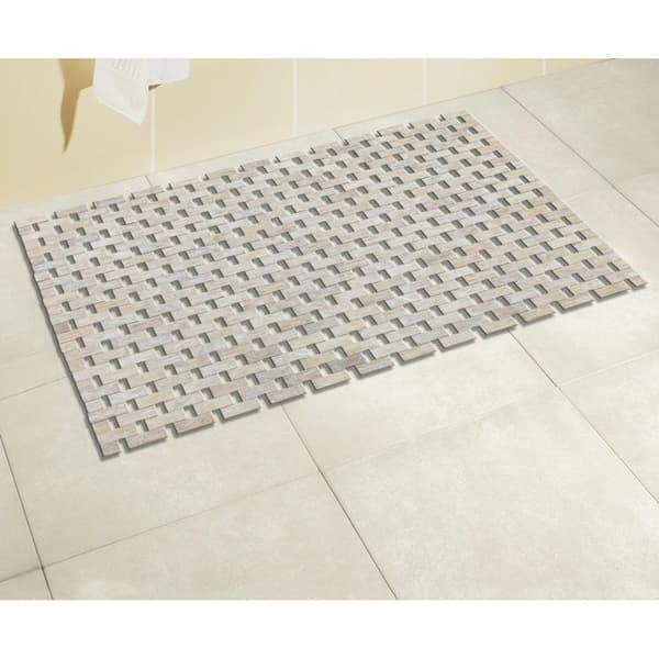 WENKO badmatta i bambu - Vit - 50x80 cm - Halkfri