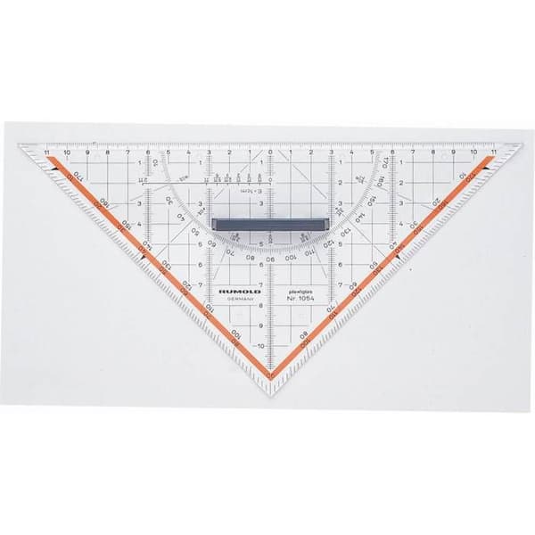 Vinkel 25 cm - RUMOLD - 45° - Transparent - Handtag i plexiglas