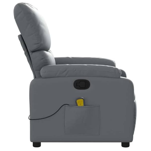 vidaXL Liggande massagestol Grå konstläder 373444