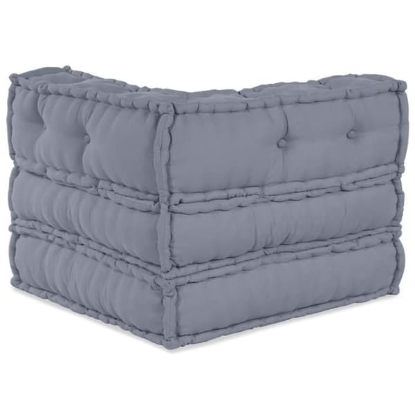 Grå modulär pouf 70x70x54 i tyg