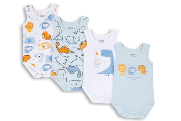 Chicco textilbox set av ärmlös bomullsbody, Mixed Baby